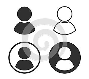 User profile login or access authentication icon button set. People, account sign in logo sign symbol. Vector illustration image.