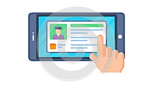User Profile Management Interface on Tablet, vector design Generative AI