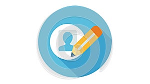 User profile with pencil icon for editing, vector design Generative AI