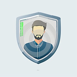 User Profile Security Shield Icon