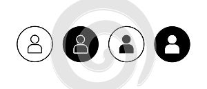 User profile vector icons set. Login, avatar, symbol in circle