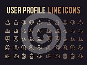 User profile vector line icon for app, mobile website responsive