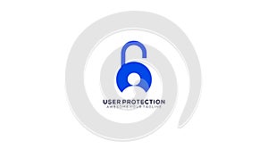 User protection creative logo design vector template