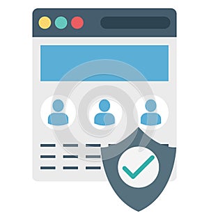 User protection, user interface, Isolated Vector icons that can be easily modified or edit