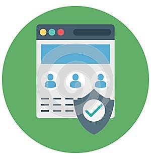 User protection, user interface, Isolated Vector icons that can be easily modified or edit