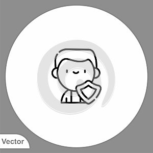 User protection vector icon sign symbol