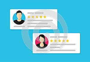 User reviews. Flat icon style vector illustration