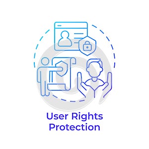 User rights protection blue gradient concept icon