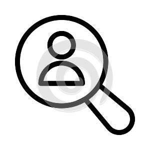 User search vector thin line icon