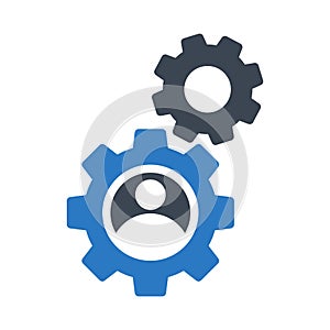 User setting glyph color flat vector icon