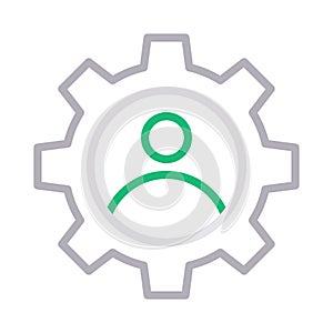 User setting thin line color vector icon