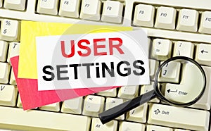 User settings. Lettering on colored stickers.