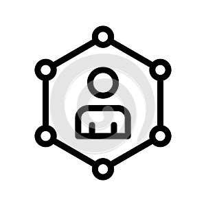 User sharing vector line icon