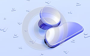 User sign folding on white background 3d render concept