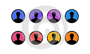 User, Silhouette head, avatar face, person icon people. set profile. Vector illustration set