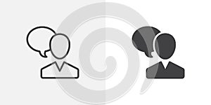 User and speech bubble icon