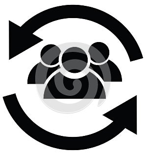 User staff rotation icon. Customer Retention symbol. Customer sign. Customer relationship management logo. flat style