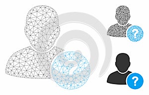 User Status Vector Mesh Carcass Model and Triangle Mosaic Icon