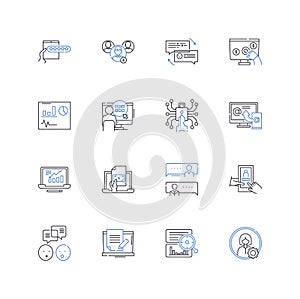 User strategy line icons collection. Engagement, Retention, Acquisition, Segmentation, Conversions, Loyalty, Advocacy