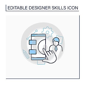 User testing line icon
