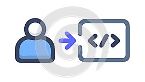 User to Code, Programming and Software Development Icon, vector design Generative AI