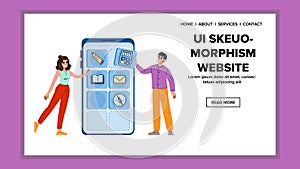 user ui skeuomorphism website vector