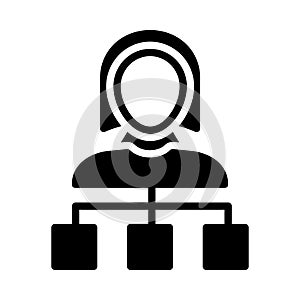 User glyph flat vector icon