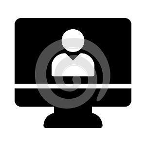 User glyph flat vector icon