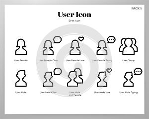 User icons Line pack