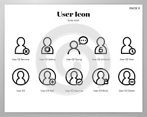 User icons Line pack