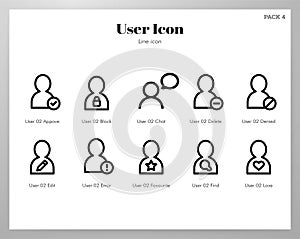 User icons Line pack
