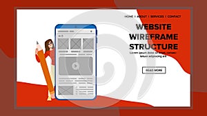 user website wireframe structure vector