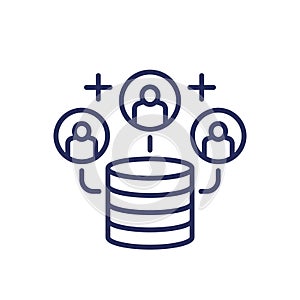 Userbase line icon with users