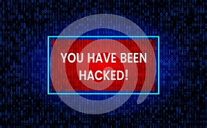 Username field - username and password in the Internet browser, the background of the stream of binary matrix code on