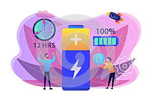 Battery runtime concept vector illustration.