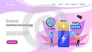 Battery runtime concept landing page.