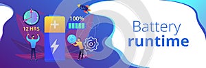 Battery runtime concept banner header.