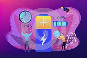 Battery runtime concept vector illustration.