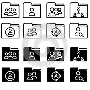 Users icon vector set. Data archive illustration sign collection. Database symbol. User data logo.