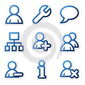 Users icons, blue series