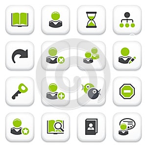 Users icons. Green gray series.