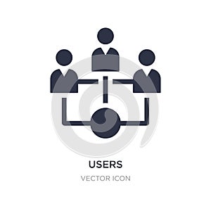 users interconnected icon on white background. Simple element illustration from Business and analytics concept