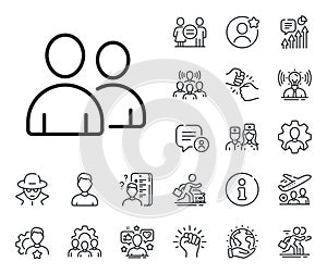 Users line icon. Couple or Group sign. Specialist, doctor and job competition. Vector