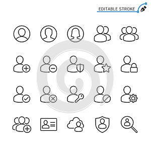 Users outline icon set