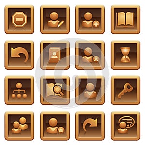 Users web icons. Brown series.