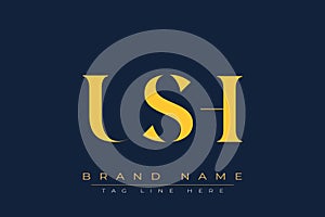USH abstract letter logo design