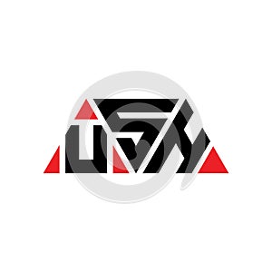 USH triangle letter logo design with triangle shape. USH triangle logo design monogram. USH triangle vector logo template with red