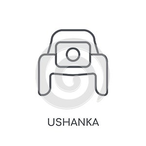 ushanka linear icon. Modern outline ushanka logo concept on whit