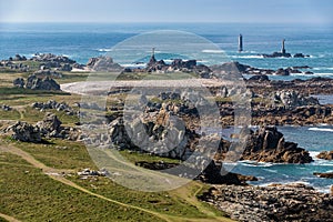 Ushant island Pern point aerial view