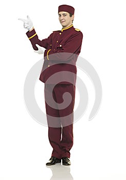 Usher points at a presentation